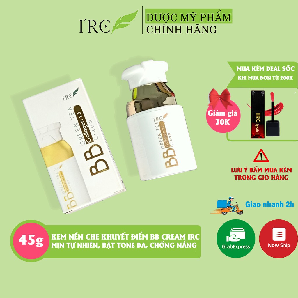 Kem nền che khuyết điểm BB Cream GreenTea IRC cho da dầu mụn chống nắng dưỡng da