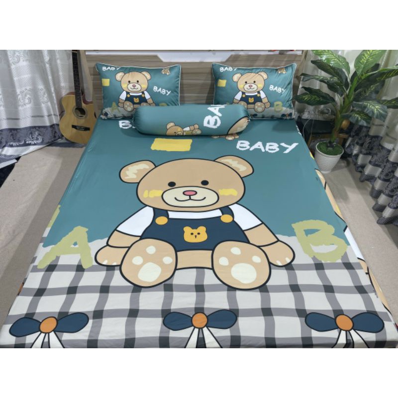 BỘ DRAP THUN LẠNH Ý 5D THÁI LAN CAO CẤP NHIỀU MẪU (INBOX CHỌN MẪU).