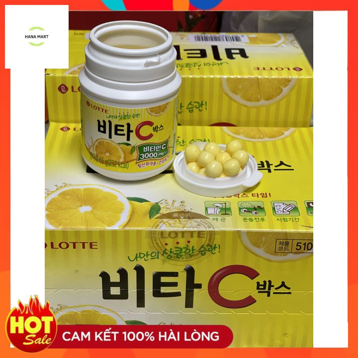 <Nhập khẩu> Kẹo vitamin C Lotte Hàn Quốc 65g dành cho người lớn và trẻ em