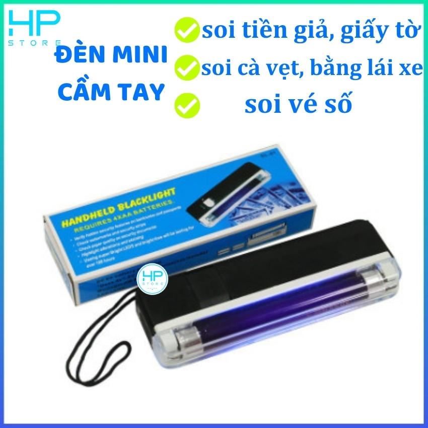 Đèn mini cầm tay soi tiền giả, giấy tờ, cà vẹt, bằng lái xe, tem, vé số bằng tia cực tím, nhỏ gọn tiện ích