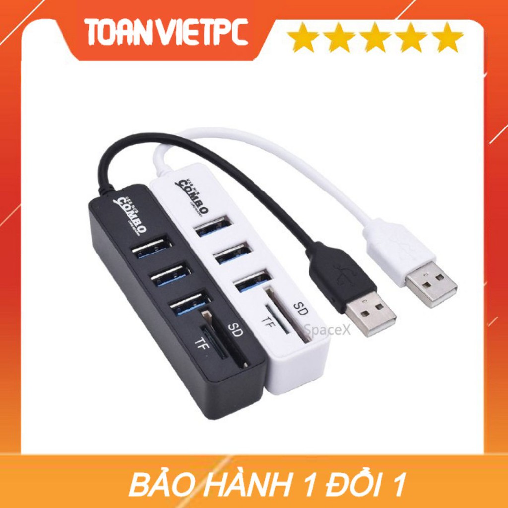 Hup usb minglu 3 port có khe đọc thẻ | Bộ chia usb