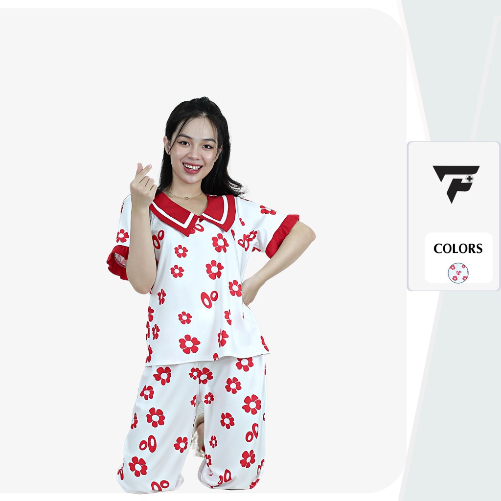 Đồ bộ pijama đồ ngủ mặc nhà lụa sang chảnh họa tiết cá tính dễ thương FPLUS 303