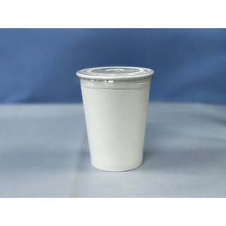 Cốc giấy có nắp 8oz 280ml 50 cái Ly giấy dùng 1 lần cafe mang về nắp phẳng