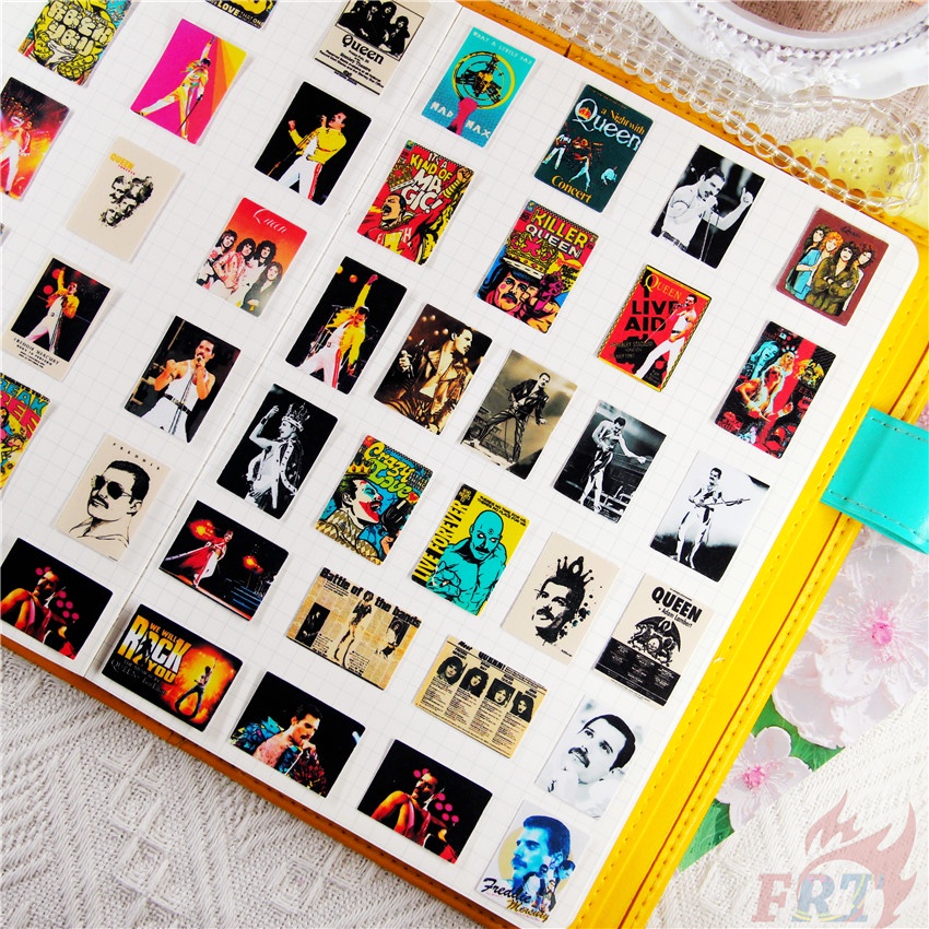 ★★★ Miếng Dán Trang Trí Mini In Hình Nhóm Nhạc Rock Q-2 ★★★ Bộ 50 Sticker Dán Trang Trí Album Thời Trang