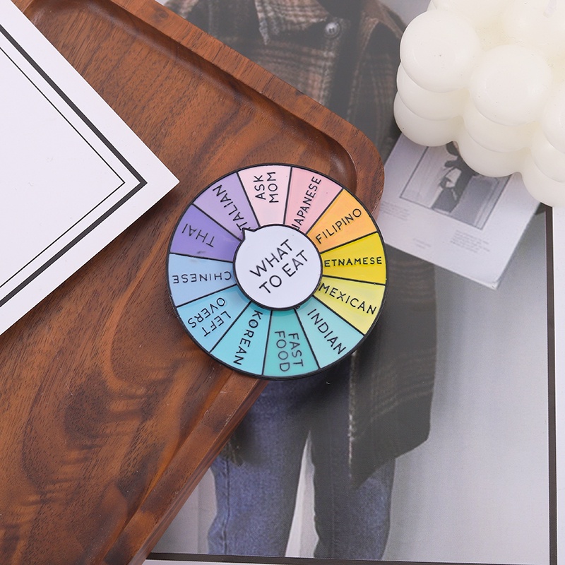 Ghim Cài Áo Xoay Được In Chữ What To Eatable Vui Nhộn Sáng Tạo