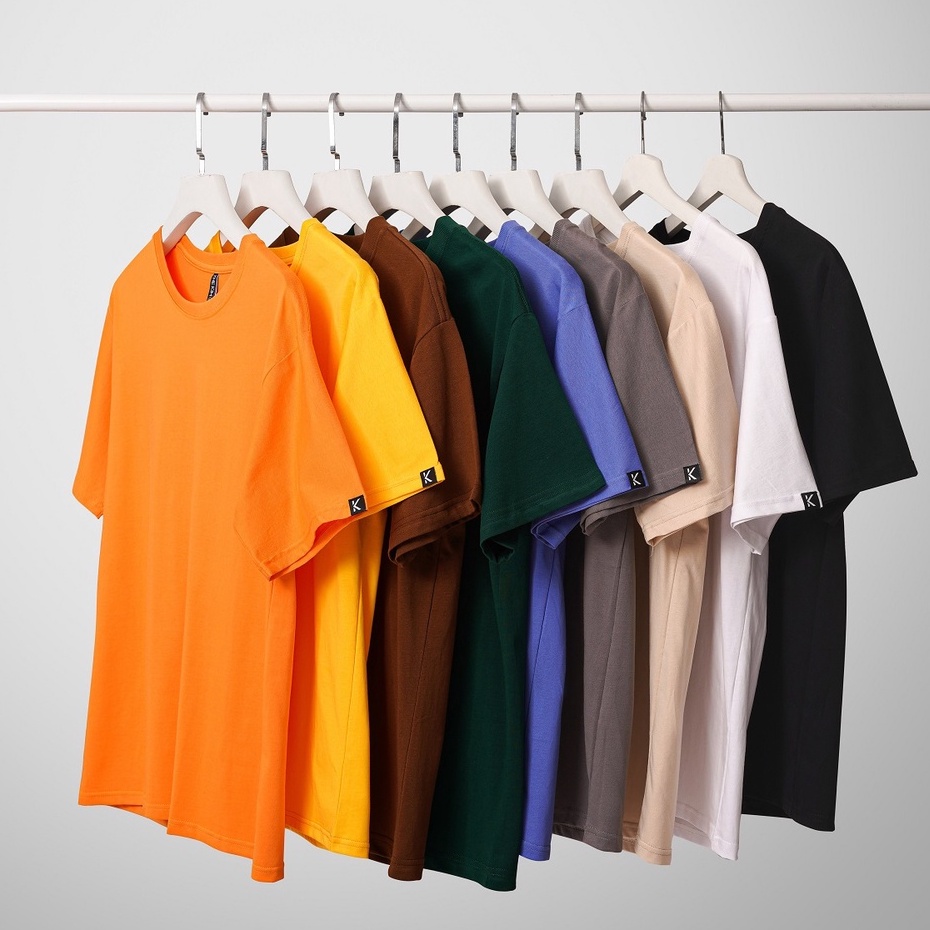 Áo thun tay lỡ oversize nhiều màu chất cotton , phông trơn ngắn tay cổ tròn unisex nam nữ basic The Kim A134