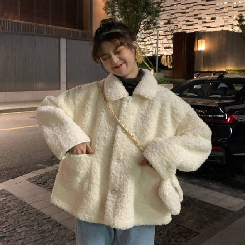 Áo Khoác Nhung Lông Cừu Dáng Rộng Phong Cách Thời Trang Hàn Quốc Cho Nữ | BigBuy360 - bigbuy360.vn