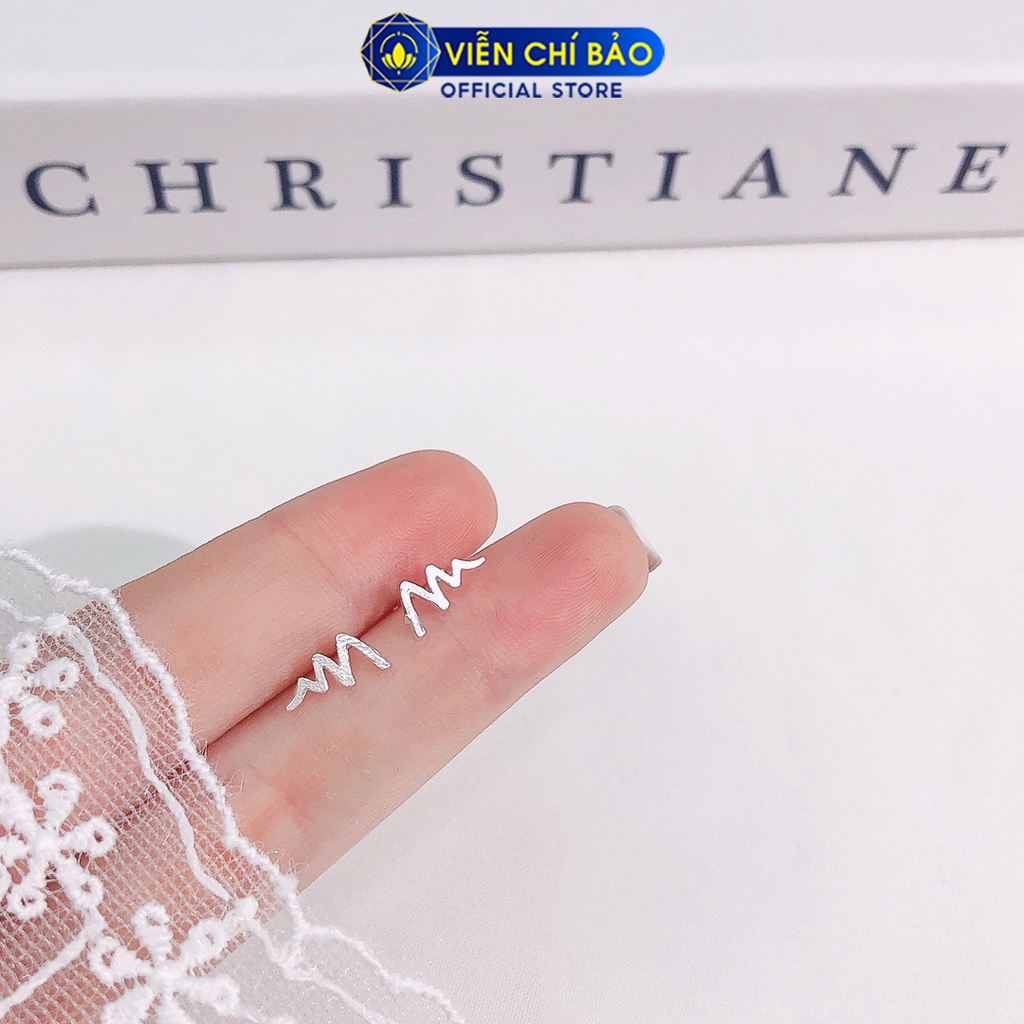 Bông tai sóng chất liệu bạc 925 thời trang phụ kiện trang sức nữ thương hiệu Viễn Chí Bảo E058