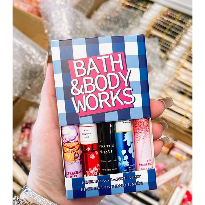 Set 5 ống nước hoa mini Body mist Bath And Body Works