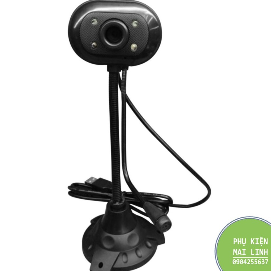 (Bảo hành 06 tháng) Webcam Chân Cao có mic dùng cho máy tính có tích hợp mic và đèn Led trợ sáng -Webcam máy tính để bàn