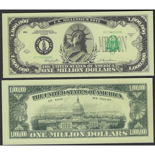 Tờ tiền lưu niệm 1 triệu USD của Mỹ dùng bỏ bóp ví lấy hên