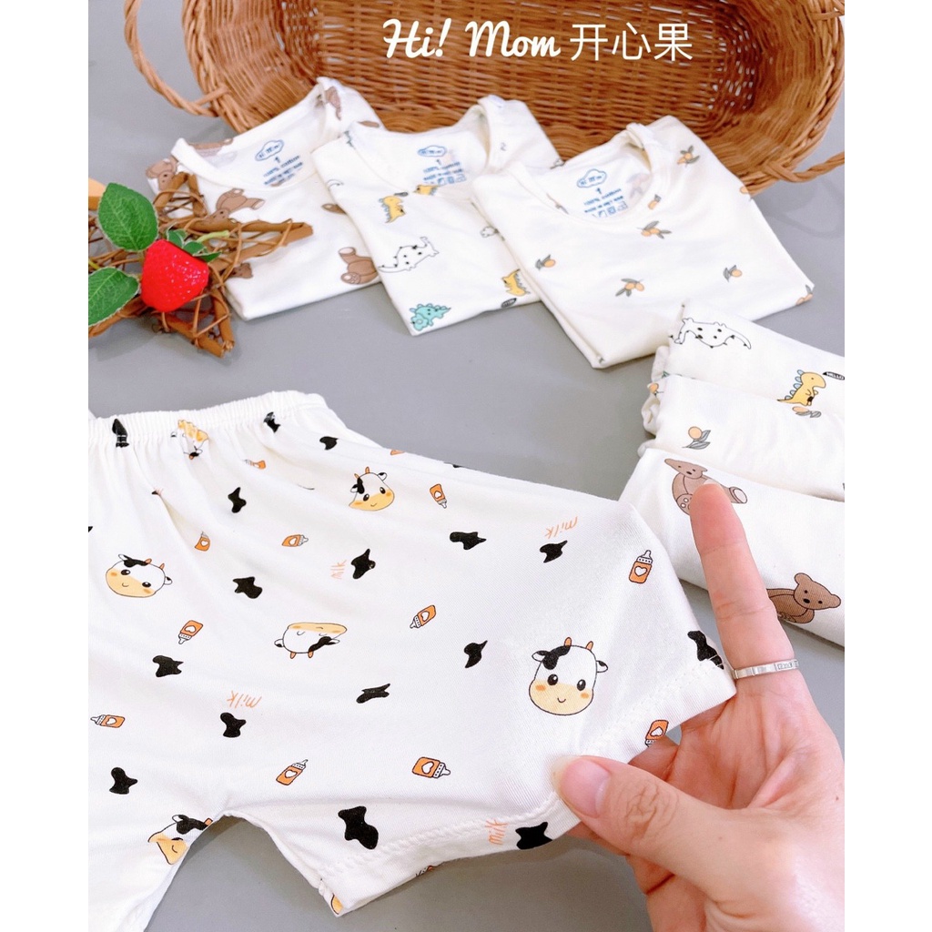 [XẢ KHO] Bộ Cộc Tay Cúc Vai Chất Petit Sợi Tre Cao Cấp - Quần Áo Trẻ Em Sơ Sinh Cho Bé Trai Bé Gái Từ 4-14KG