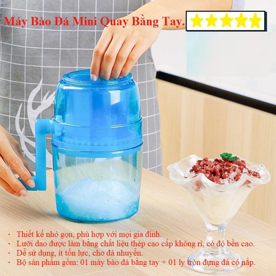 [FREESHIP❤️] Máy bào đá mini quay tay siêu tiện dụng, dụng cụ xay đá bào nhỏ gọn, lưỡi dao sắc bén thép không gỉ