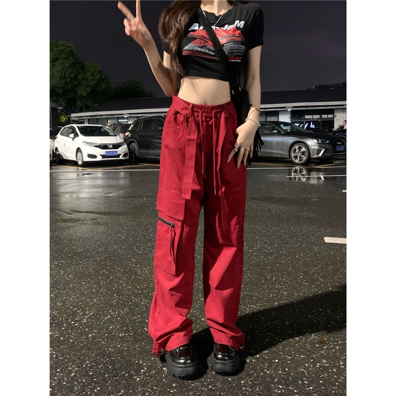 Quần Jean Nữ Ống Rộng Lưng Cao Phong Cách retro Mỹ Cá Tính