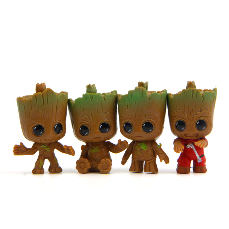 Set 4 mô hình nhân vật Groot trong Guardians Of The Galaxy thiết kế độc đáo