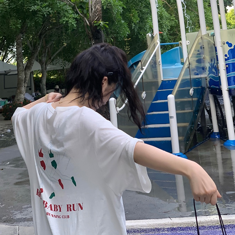 NRVP Áo Thun Cotton Tay Ngắn Cổ Tròn Màu Trơn Thời Trang Dành Cho Nữ