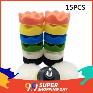Bộ 15 phớ đánh bóng kèm đầu chuyển đổi mũi khoan cho máy đánh bóng xe hơi