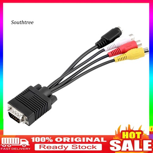 Cáp Chuyển Đổi Vga Sang Video Tv Out S-Video Av Và 3 Rca Female