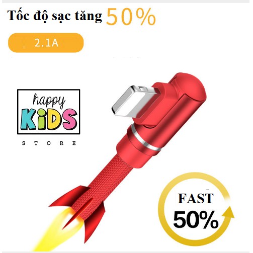 Dây Cáp Sạc 2m Truyền Dữ Liệu Adroid,IPĐầu USB Type C Vuông Góc 90 Độ Đầu Ngang