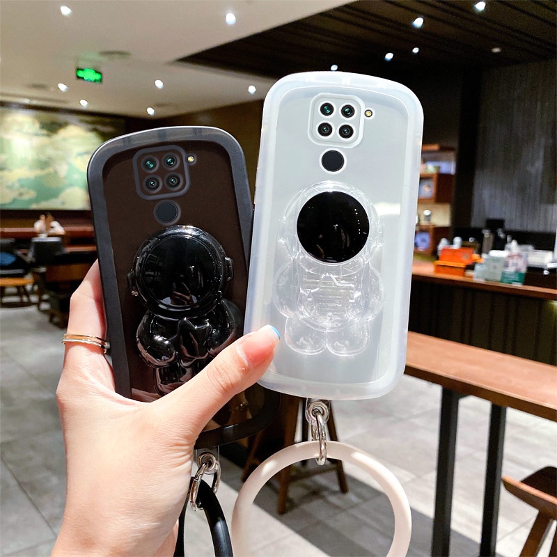 Ốp Điện Thoại Silicon Hình Phi Hành Gia Có Dây Đeo Cho Xiaomi Redmi Note 9 9S Nota 9 Pro Max