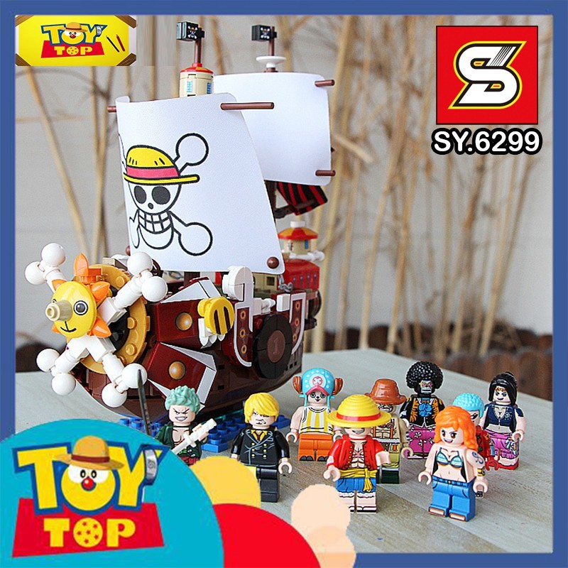 Đồ chơi lắp ráp ghép One Piece Tàu thuyền của Băng mũ rơm Luffy Zoro Sanji Chopper THOUSAND SUNNY SHIP xếp hình SY 6299