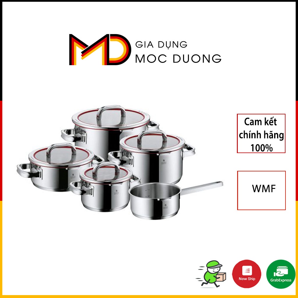 Bộ nồi WMF Function 4 nồi và 1 quánh, viền đỏ, dập đáy Made in Germany [HÀNG ĐỨC CHÍNH HÃNG]