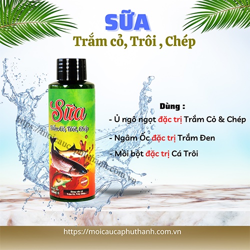 Sữa câu cá trắm cỏ, trôi, chép chính hãng Phú Thành 100ml