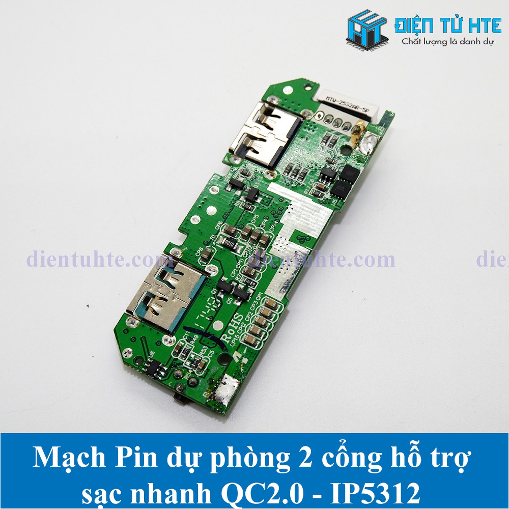 Mạch Pin dự phòng 2 cổng USB IP5312 sạc nhanh QC2.0 15W