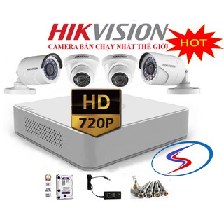 Bộ camera hikvision 4 mắt chuẩn 720p bảo hành 2 năm