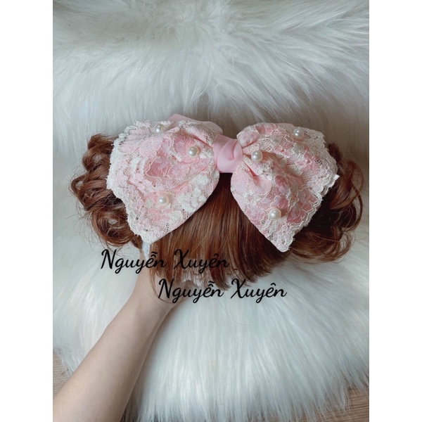 Turban tóc giả xoăn 2 bên cho bé