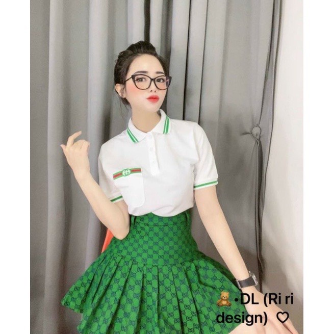 Set Chân Váy Xếp Ly Và Áo Gucci Dễ Thương Baby Ảnh Thật | BigBuy360 - bigbuy360.vn