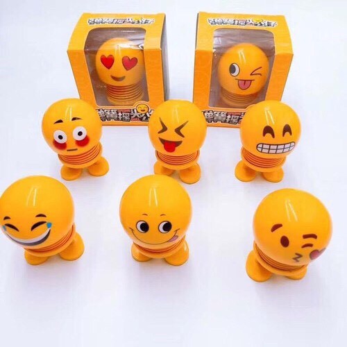 Bộ 6 Emoji loại 1 hộp to hình biểu tượng cảm xúc thú nhún lò xo