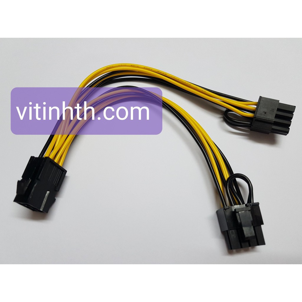 Cáp chia nguồn 6 Pin ra 2 cổng  8 Pin VGA ( hoặc 6pin vga ) - vitinhth