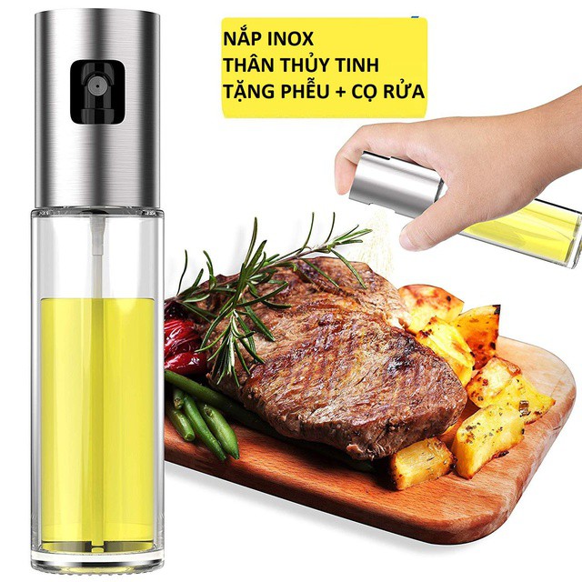 Bình xịt dầu ăn thủy tinh dạng phun sương cao cấp dung tích 100ml