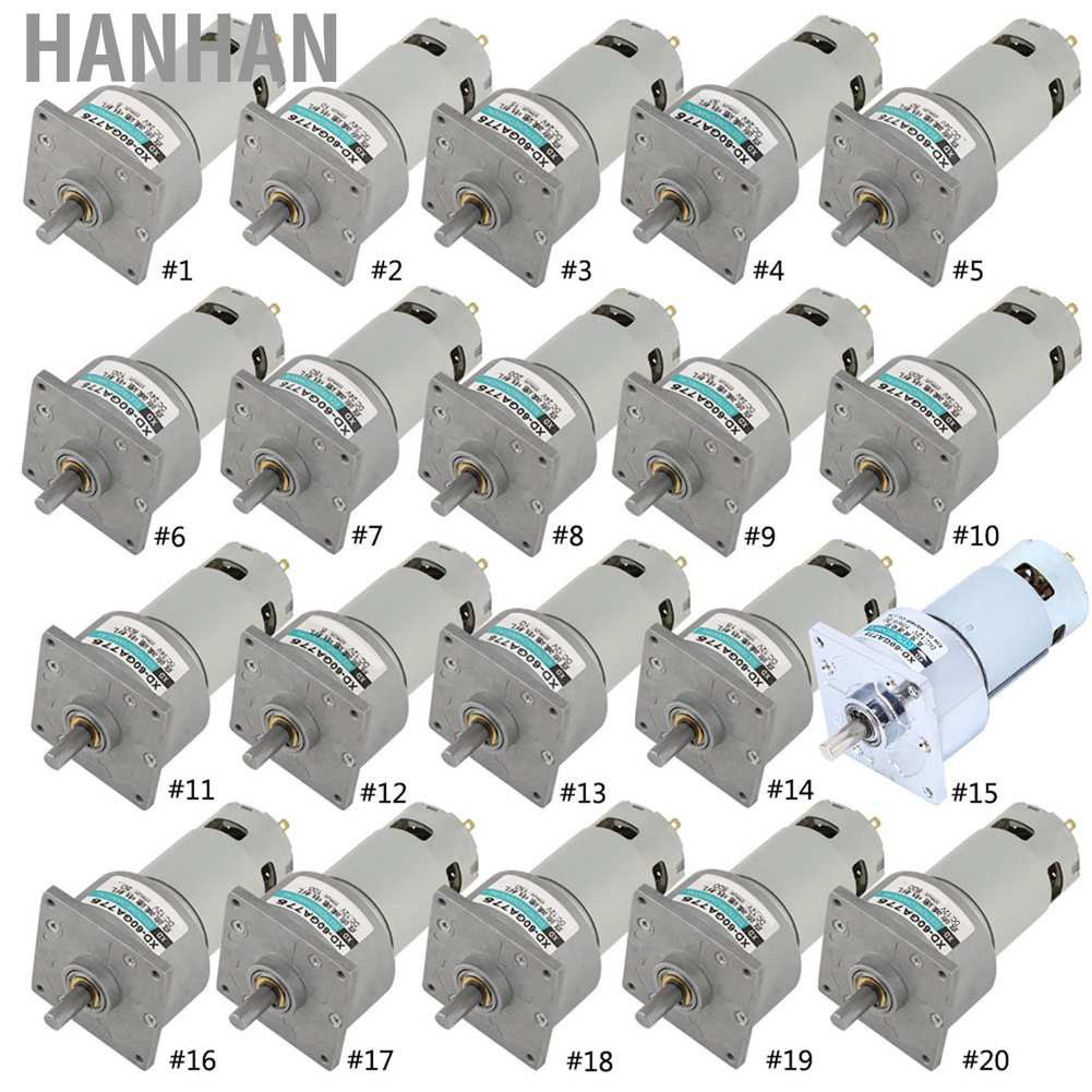 HANHAN DC12V/24V 35W Micro DC Metal Gear Motor Speed Adjustable CW/CCW