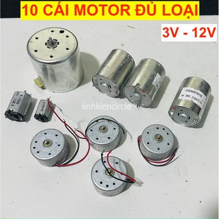 10 cái motor mini 300 370 500 đủ loại 3V - 12V dùng học tập DIY - LK0372