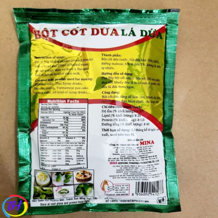 bột cốt dừa lá dứa (50gr)