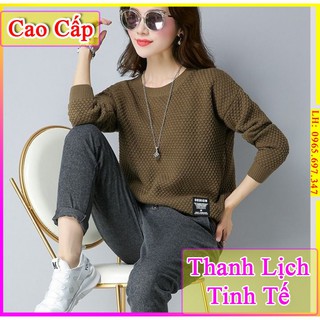 | áo len nữ | áo len cổ tròn, dài tay, dáng vừa
