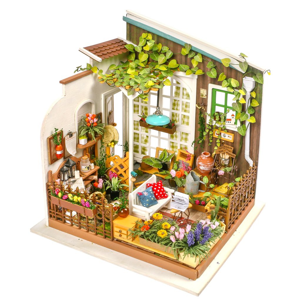 [BẢN QUỐC TẾ TIẾNG ANH] Mô hình nhà DIY Doll House Robotime Kit-Miller is Garden DG108 Kèm Bộ dụng cụ và Keo dán