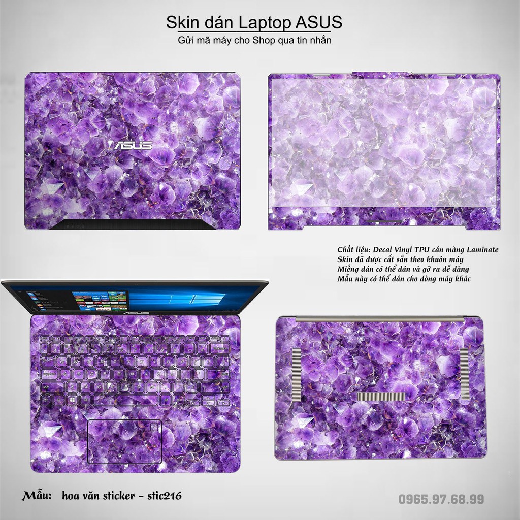 Skin dán Laptop Asus in hình Hoa văn sticker _nhiều mẫu 35 (inbox mã máy cho Shop)