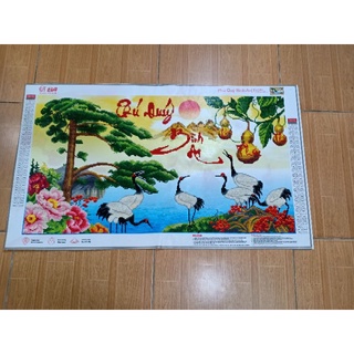 tranh đính sẵn chưa khung(tranh Phú Quý Bình An)