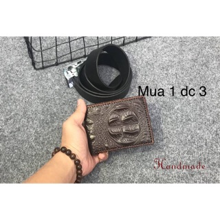 Ví da bò HandMade in vân cá sấu
