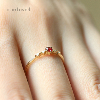 Nhẫn mạ vàng 18k đính đá hồng ngọc 18k sang trọng