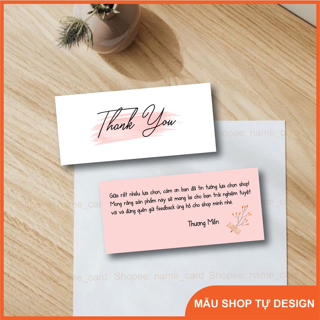 Card cảm ơn khách hàng, thank you card có sẵn tại shop