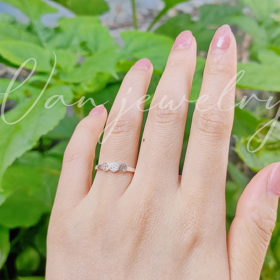 Nhẫn bạc Nhẫn kim tiền nhỏ Van jewelry V10147 thiết kế đơn giản