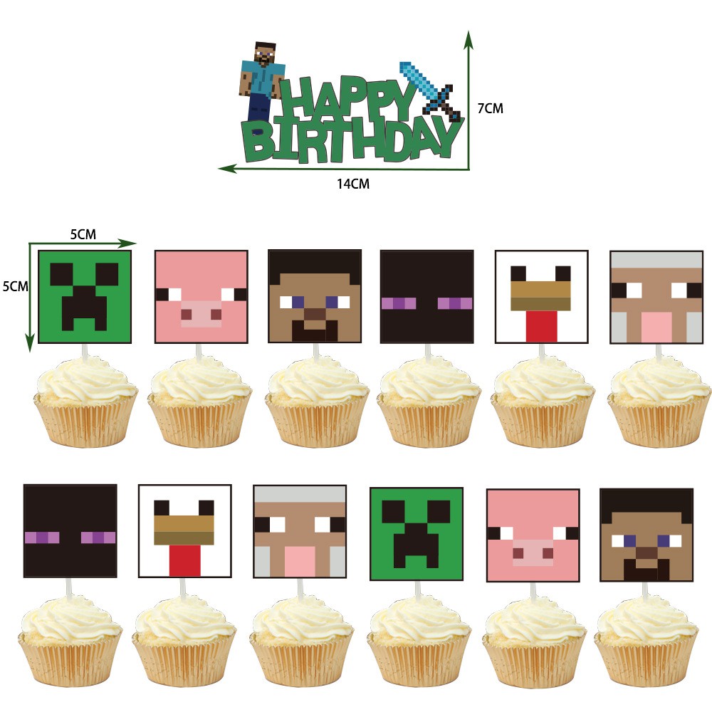 Combo Trang Trí Sinh Nhật Minecraft
