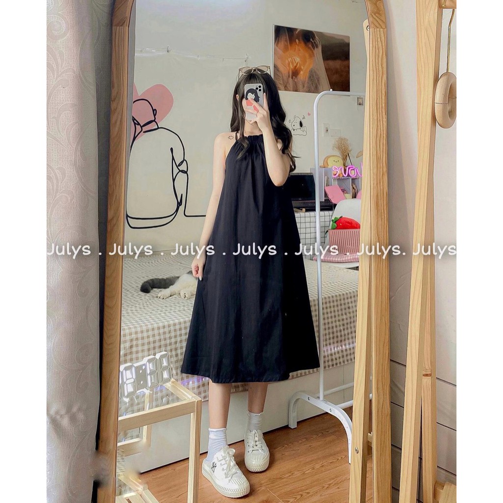 Váy yếm hai dây xẻ lưng siêu hot 💕Váy hai dây nữ suông phong cách hàn quốc | BigBuy360 - bigbuy360.vn