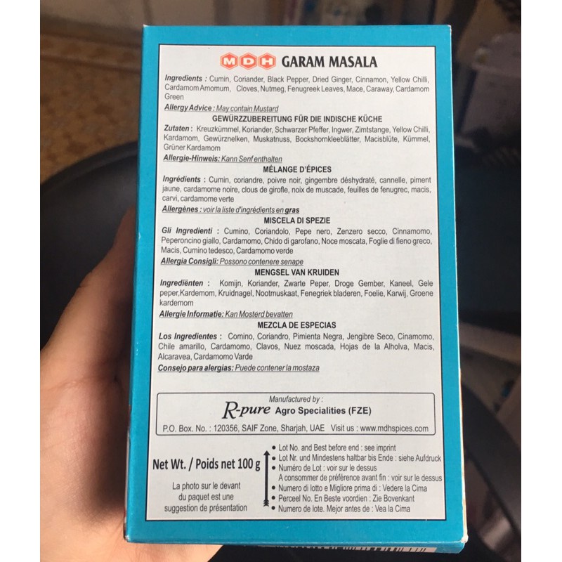 Bột gia vị Ấn garam masala 100gm