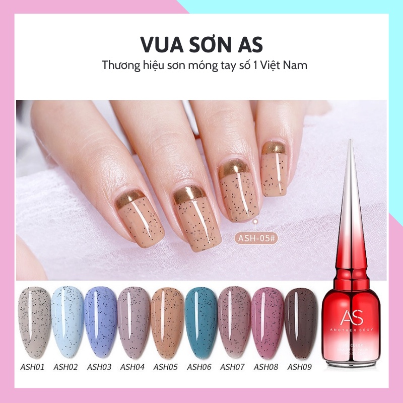Sơn gel AS tone màu thạch nhũ hồng tím nâu mã AYS ngọc trai 84B giả bột AMJ và cát ASH VUA SƠN AS mã AYS 15ml