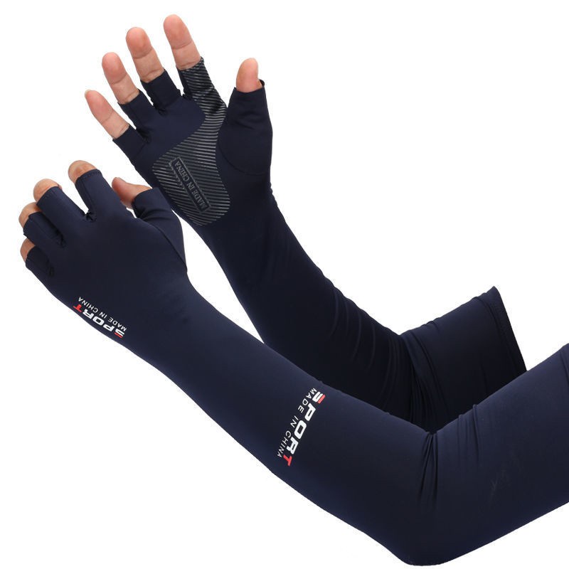 Vỏ Bọc Cánh Tay Bằng Lụa Lạnh Chống Tia UV Chống Trượt Khi Lái Xe